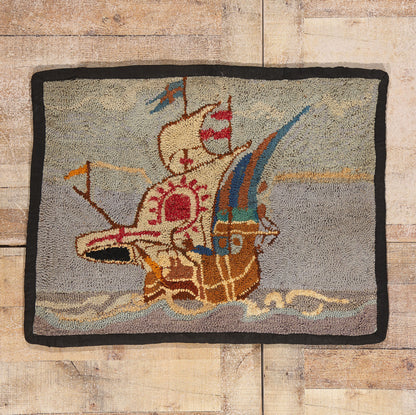 2 x 3 - Blue Antique Hook Rug - 79355