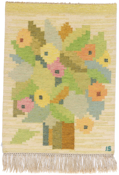 2 x 3 - Vintage Ingegerd Silow Swedish Rollakan Rug - 79358