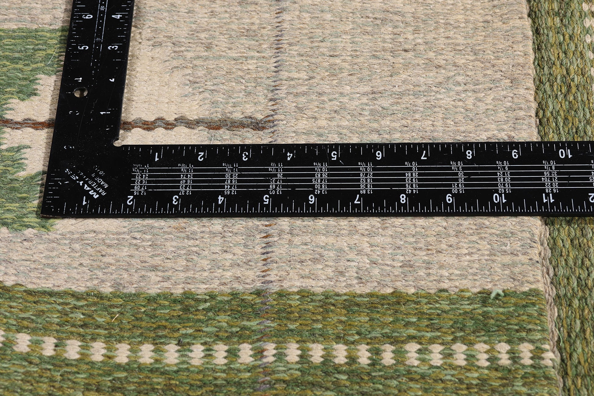 5 x 7 - Green Vintage Ingegerd Silow Swedish Rollakan Rug - 79359