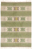 5 x 7 - Green Vintage Ingegerd Silow Swedish Rollakan Rug - 79359
