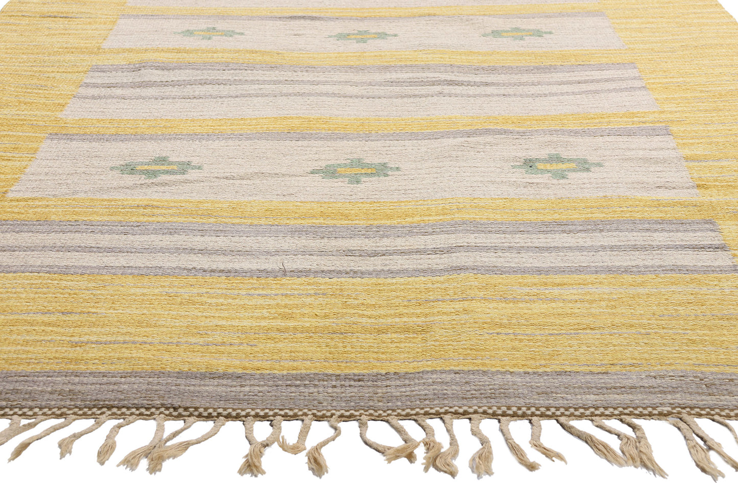 5 x 9 - Yellow Vintage Swedish Rollakan Rug - 79360
