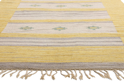 5 x 9 - Yellow Vintage Swedish Rollakan Rug - 79360