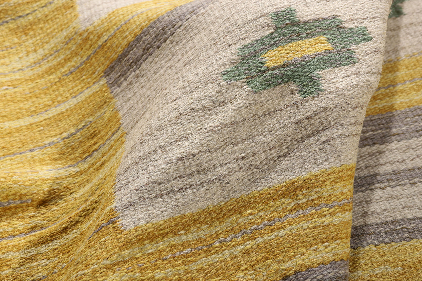 5 x 9 - Yellow Vintage Swedish Rollakan Rug - 79360