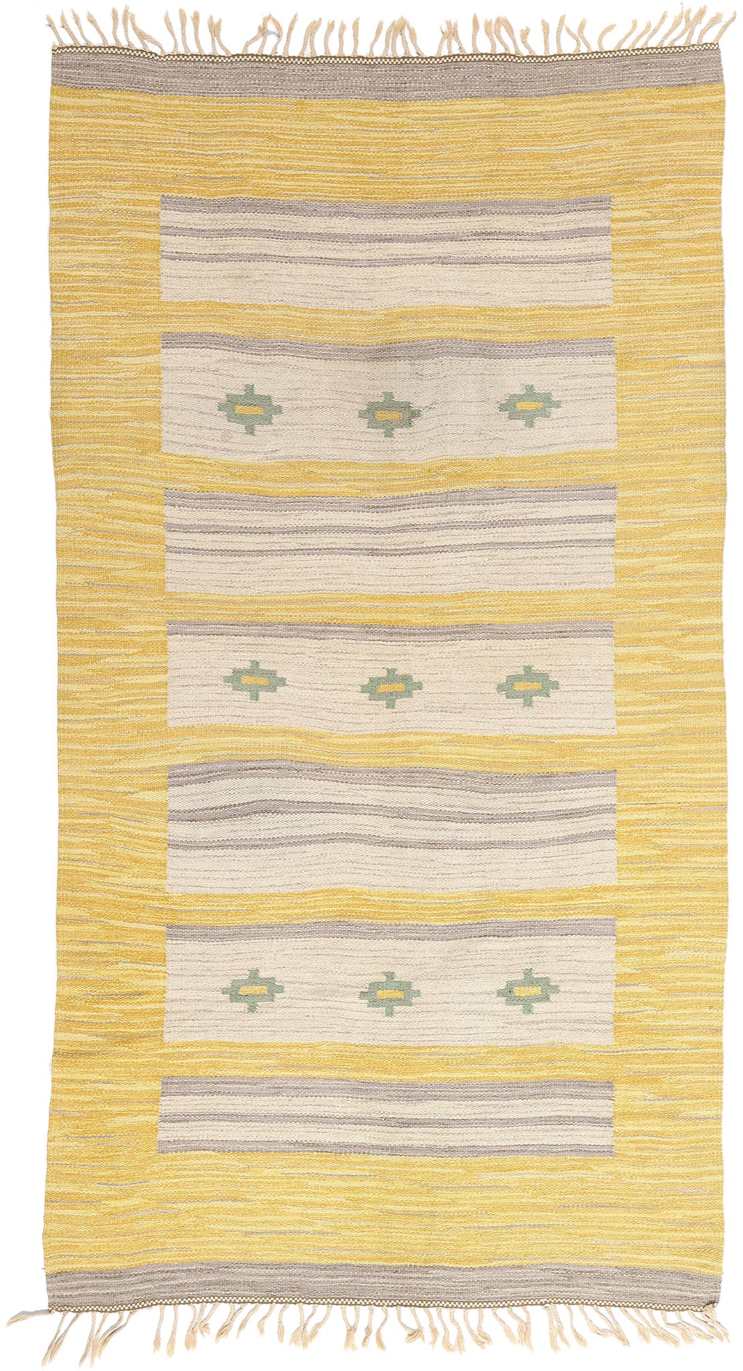 5 x 9 - Yellow Vintage Swedish Rollakan Rug - 79360