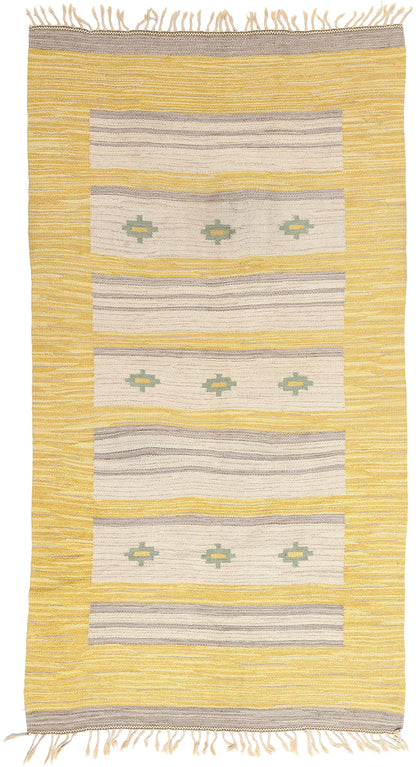 5 x 9 - Yellow Vintage Swedish Rollakan Rug - 79360