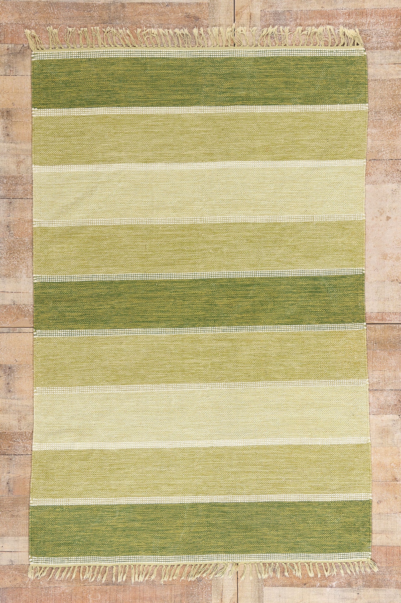 5 x 7 - Green Vintage Swedish Rollakan Rug - 79361