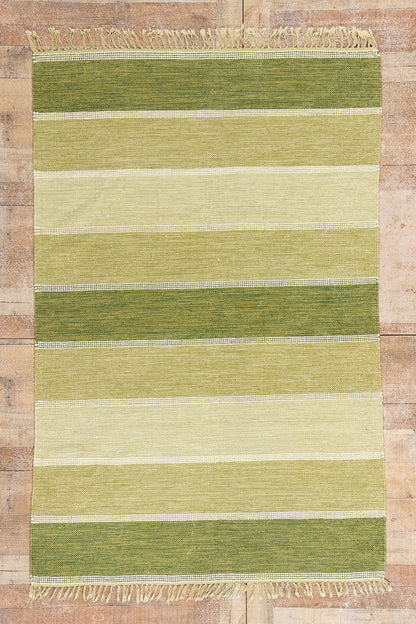 5 x 7 - Green Vintage Swedish Rollakan Rug - 79361