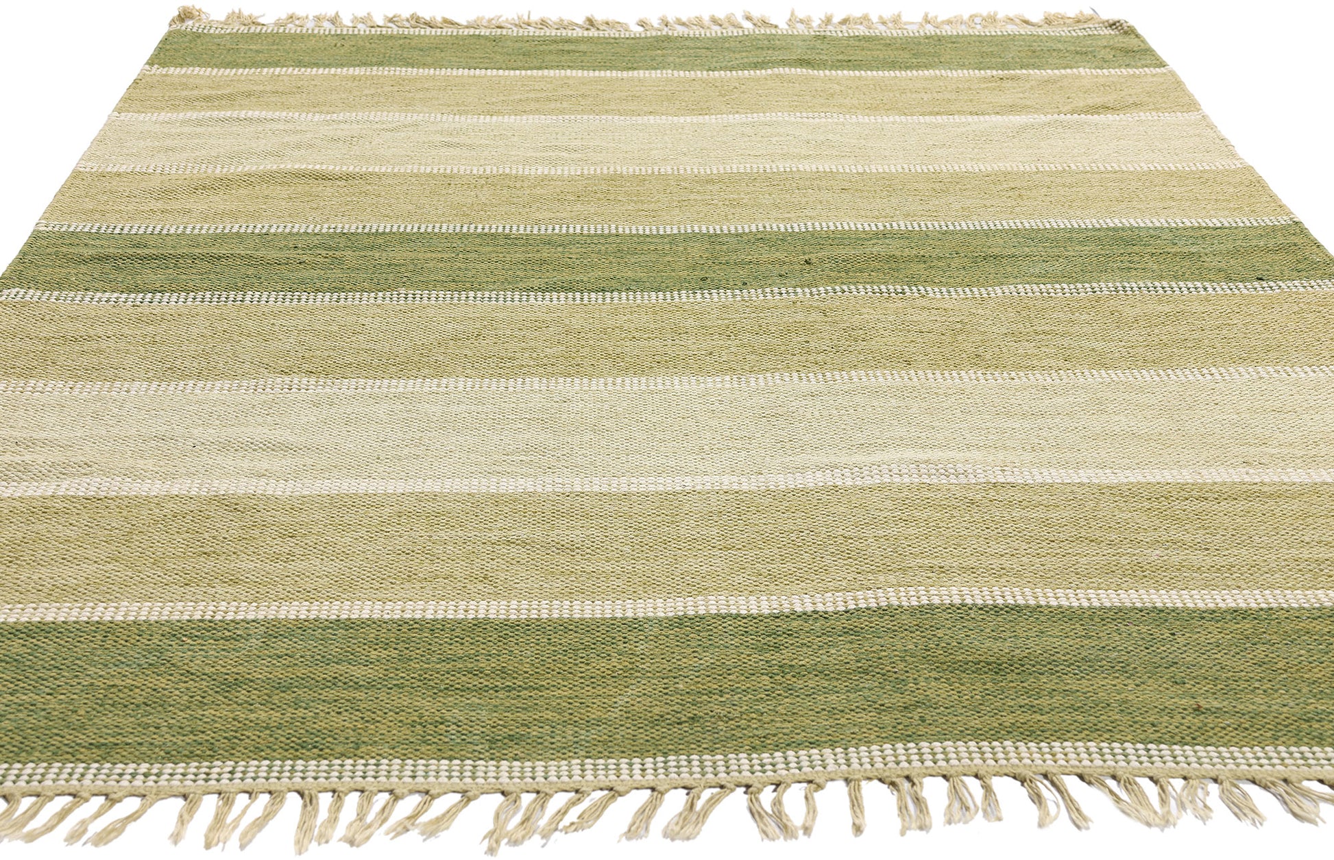 5 x 7 - Green Vintage Swedish Rollakan Rug - 79361