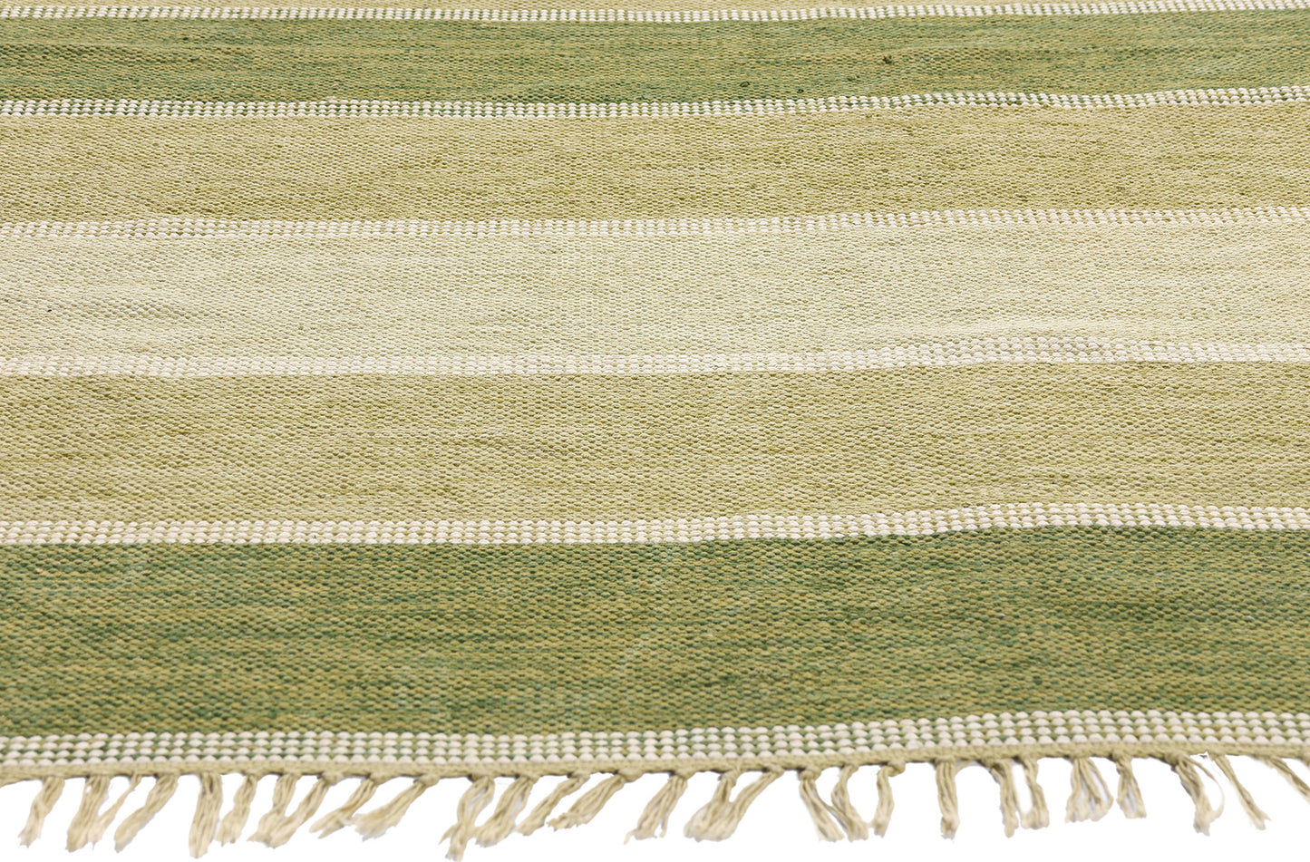 5 x 7 - Green Vintage Swedish Rollakan Rug - 79361
