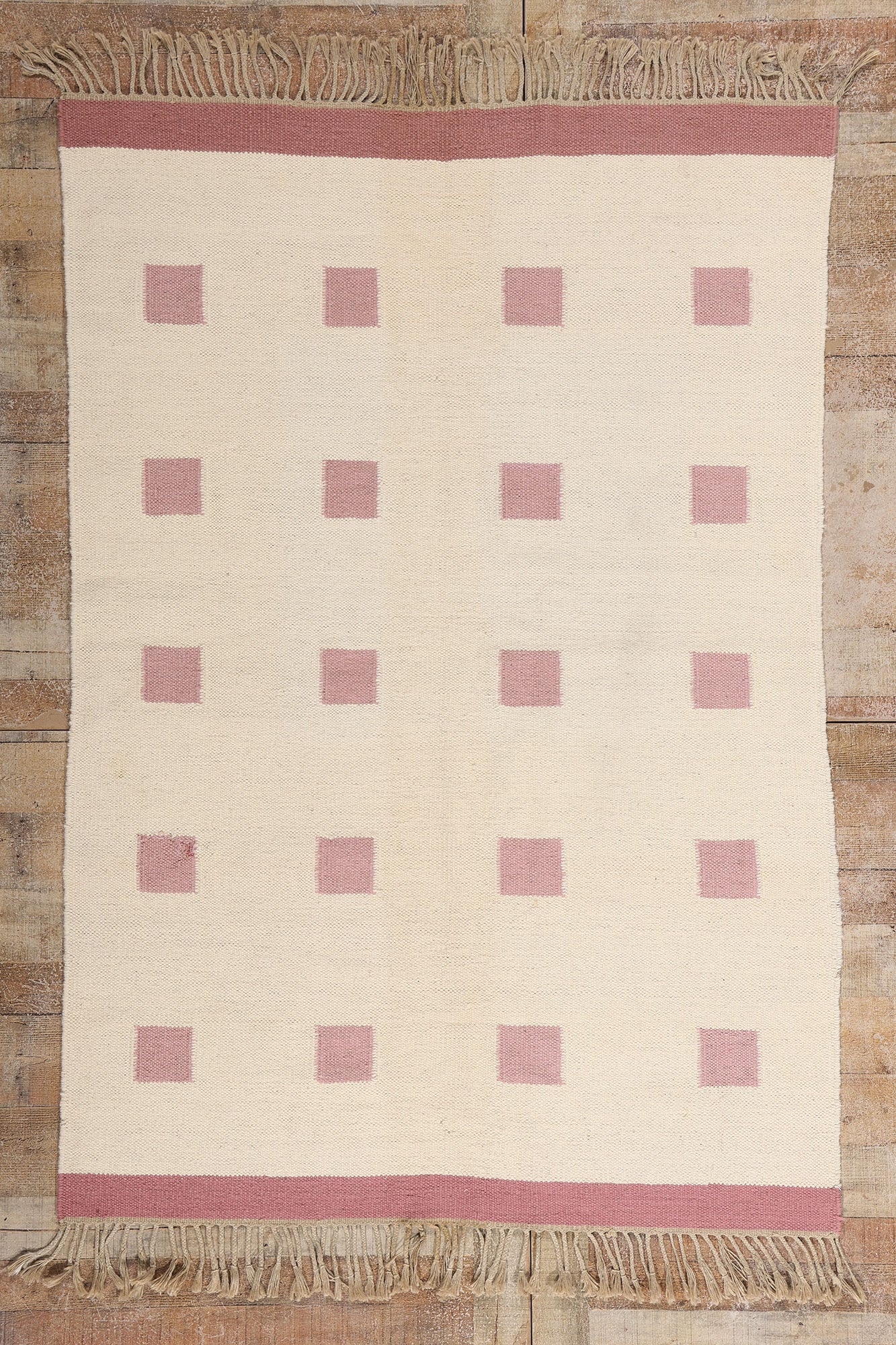 5 x 7 - Ivory Vintage Finnish Rollakan Rug - 79362