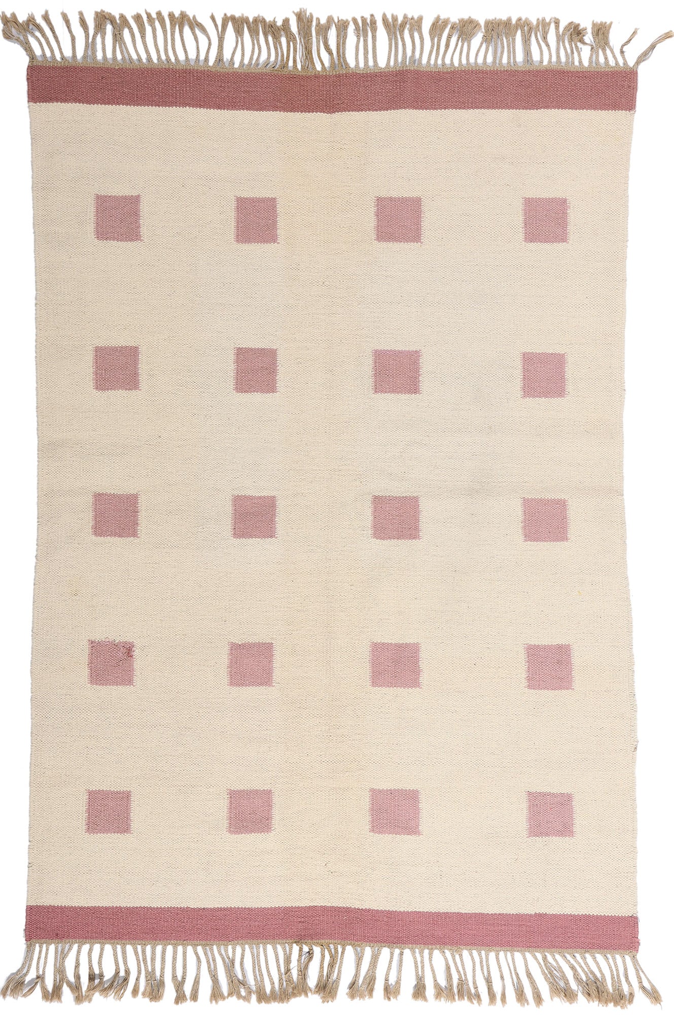 5 x 7 - Ivory Vintage Finnish Rollakan Rug - 79362
