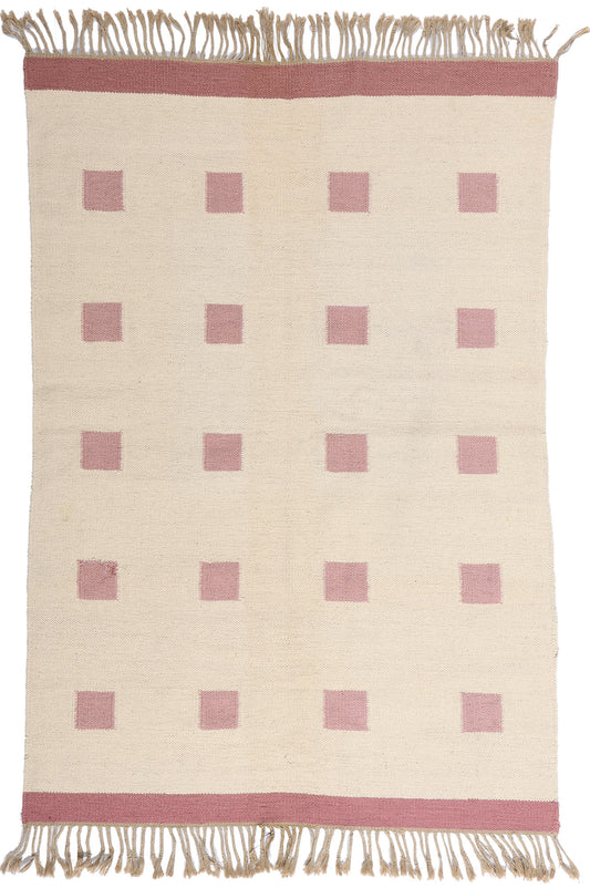5 x 7 - Ivory Vintage Finnish Rollakan Rug - 79362