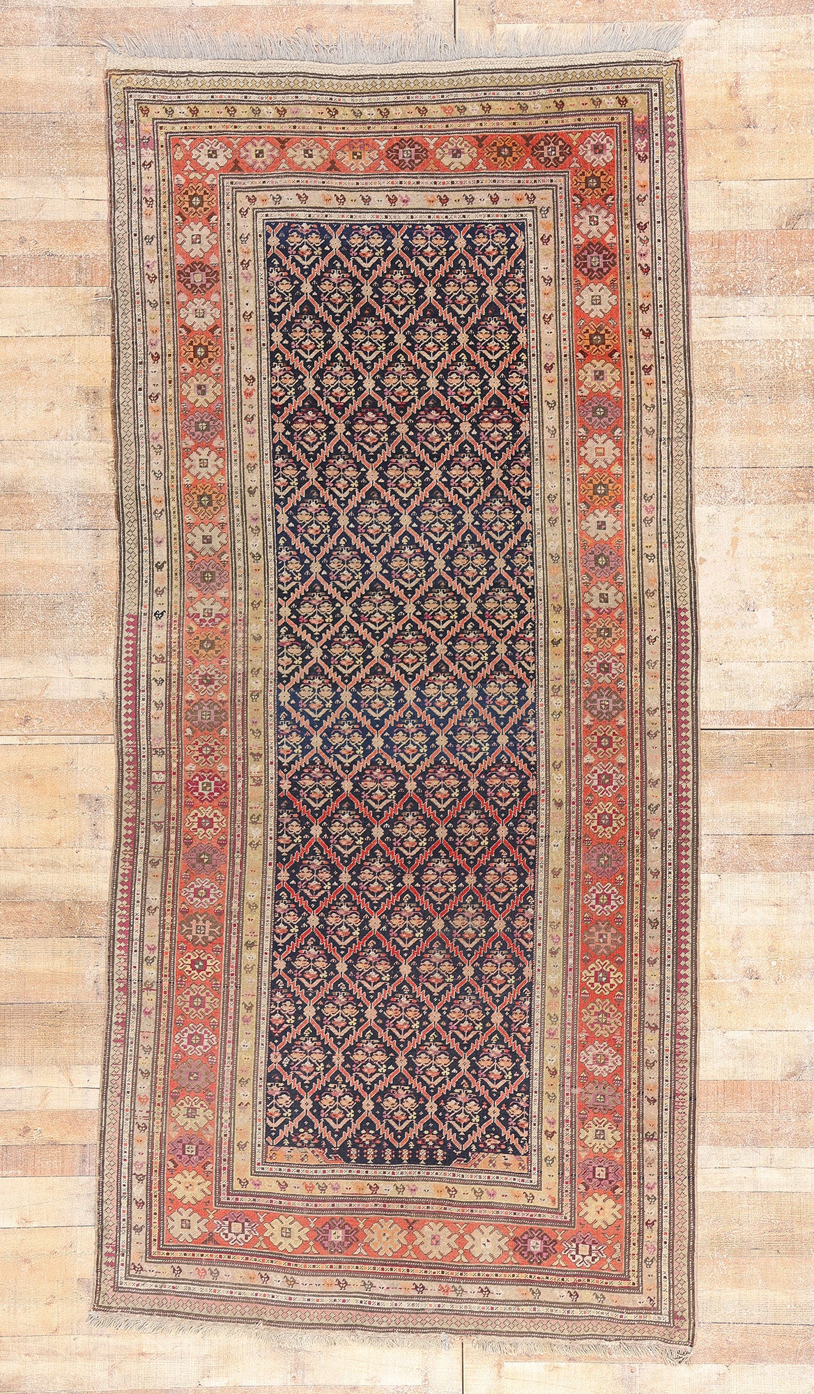 5 x 11 - Navy Blue Antique Karabakh Rug - 79365