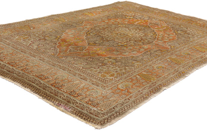 4 x 5 - Rust Antique Tabriz Rug - 79366
