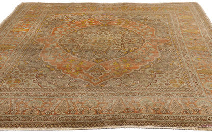 4 x 5 - Rust Antique Tabriz Rug - 79366