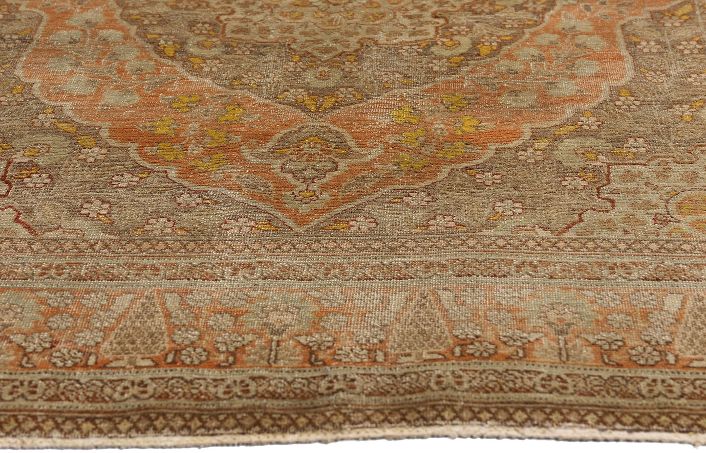 4 x 5 - Rust Antique Tabriz Rug - 79366