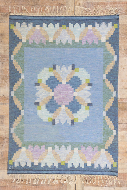 5 x 7 - Light Blue Vintage Kilim Rug - 79368