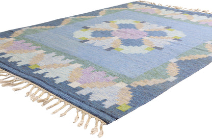 5 x 7 - Light Blue Vintage Kilim Rug - 79368