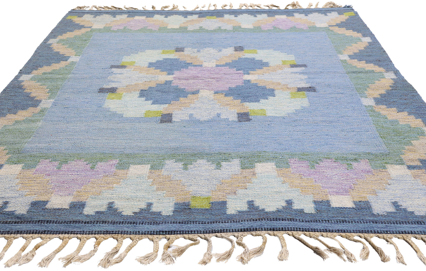 5 x 7 - Light Blue Vintage Kilim Rug - 79368