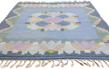 5 x 7 - Light Blue Vintage Kilim Rug - 79368