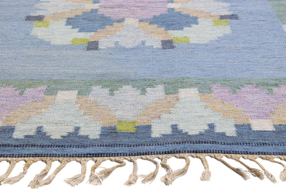 5 x 7 - Light Blue Vintage Kilim Rug - 79368