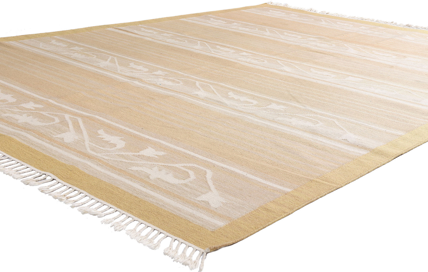 7 x 9 - Beige Vintage Swedish Rollakan Rug - 79370