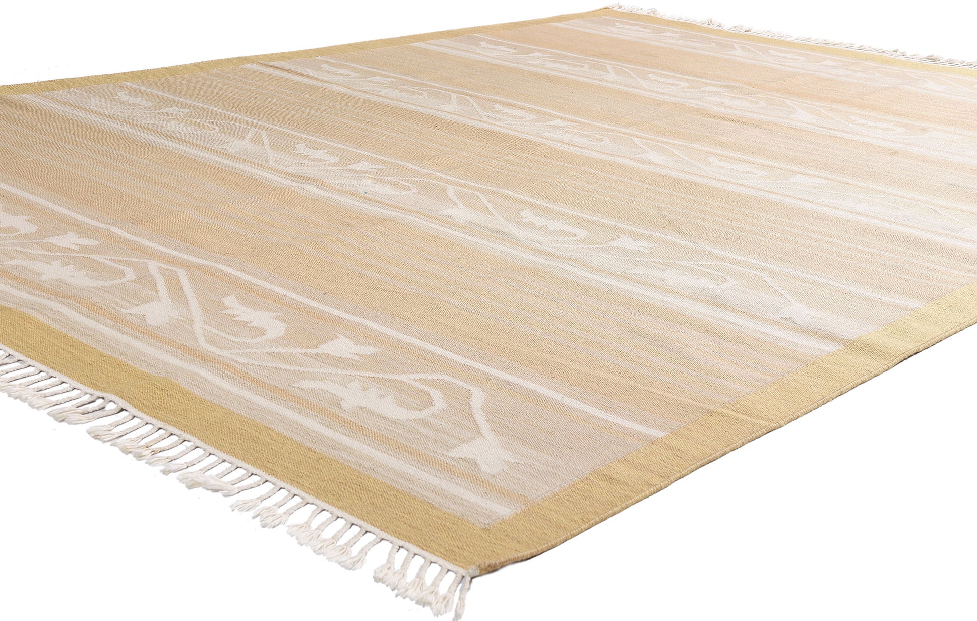 7 x 9 - Beige Vintage Swedish Rollakan Rug - 79370