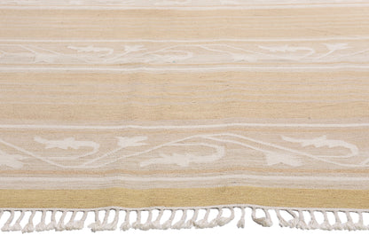 7 x 9 - Beige Vintage Swedish Rollakan Rug - 79370