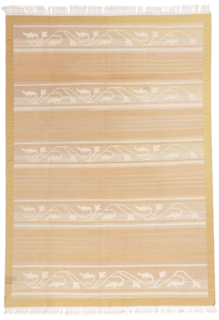 7 x 9 - Beige Vintage Swedish Rollakan Rug - 79370