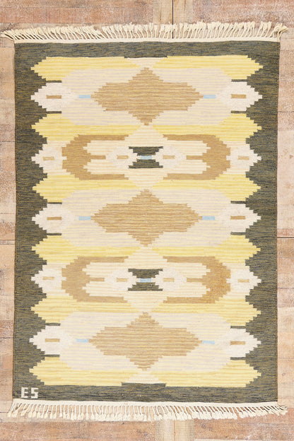 5 x 6 - Beige Vintage Swedish Rollakan Rug - 79372