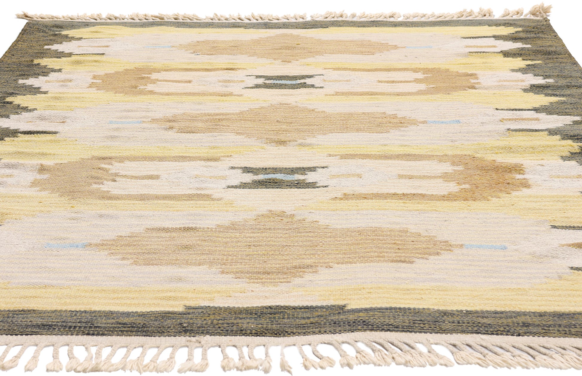 5 x 6 - Beige Vintage Swedish Rollakan Rug - 79372