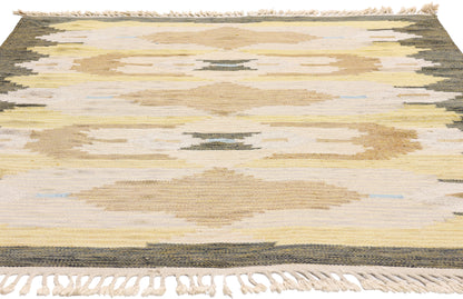 5 x 6 - Beige Vintage Swedish Rollakan Rug - 79372