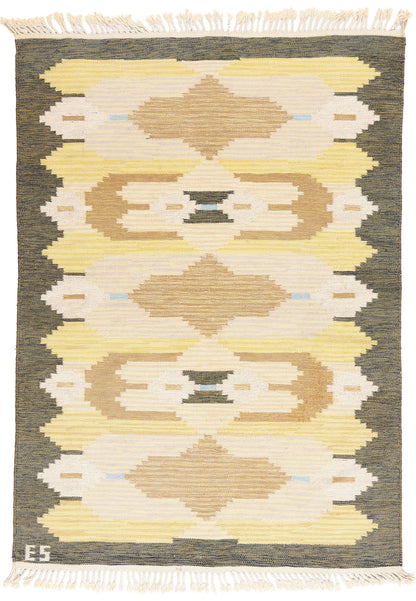5 x 6 - Beige Vintage Swedish Rollakan Rug - 79372
