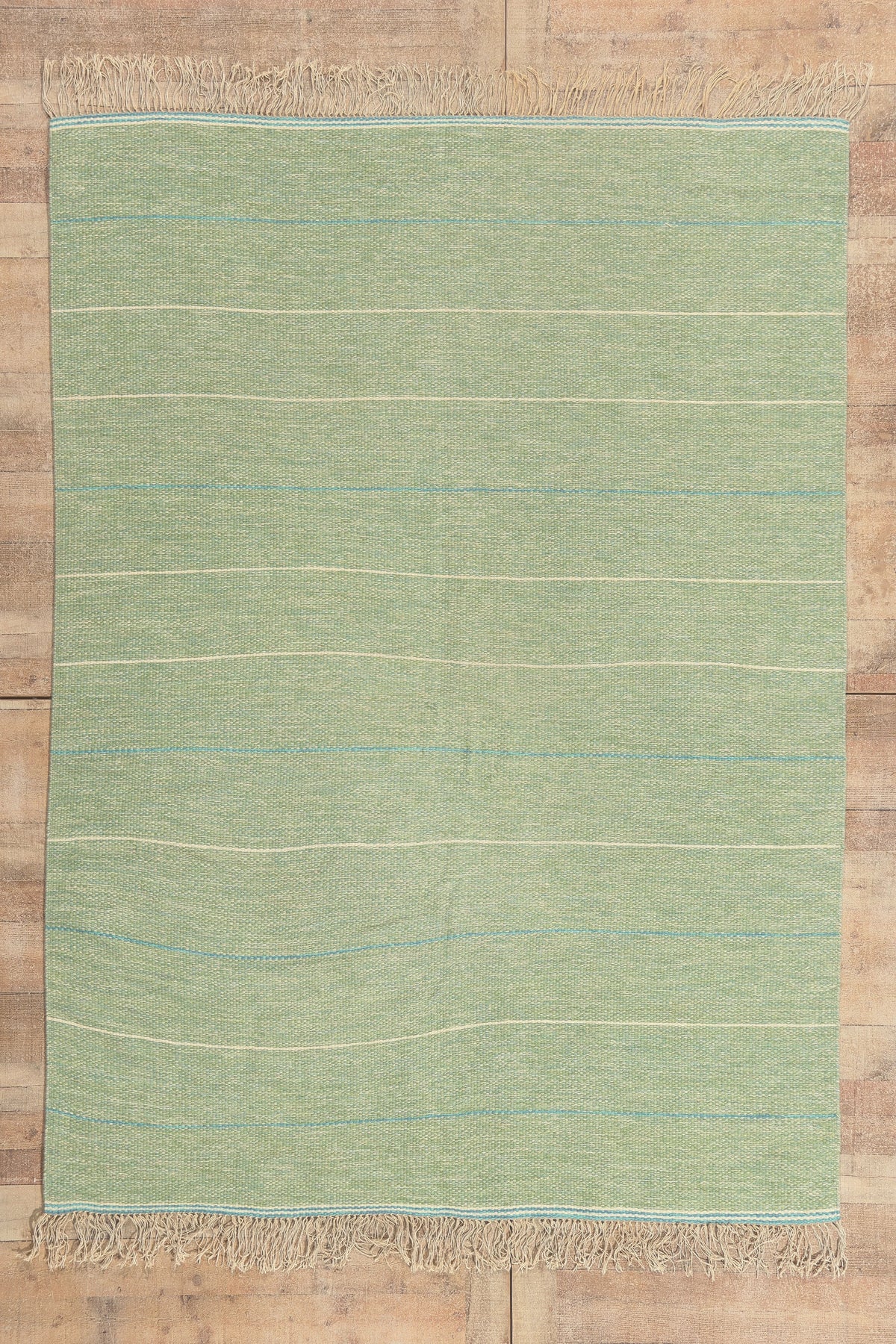 6 x 8 - Green Vintage Swedish Rollakan Rug - 79375