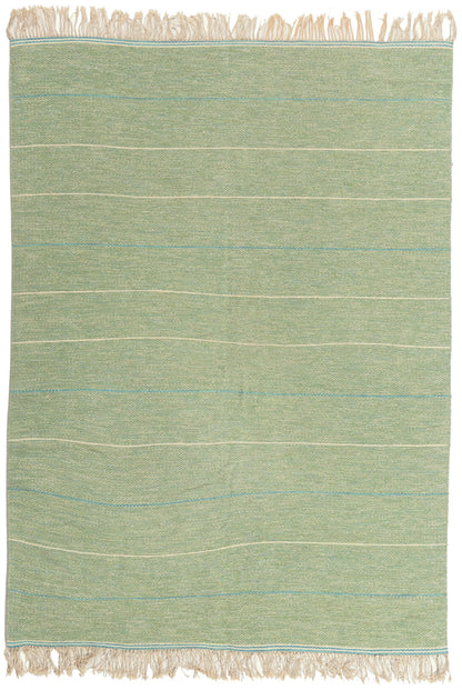 6 x 8 - Green Vintage Swedish Rollakan Rug - 79375