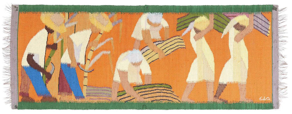 3 x 7 - Orange Vintage Eila Ampula Brazilian Tapestry - 79381