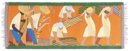 3 x 7 - Orange Vintage Eila Ampula Brazilian Tapestry - 79381