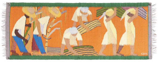 3 x 7 - Orange Vintage Eila Ampula Brazilian Tapestry - 79381