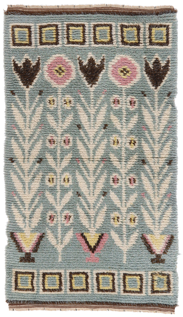 3 x 5 - Gray Vintage Rya Rug - 79382