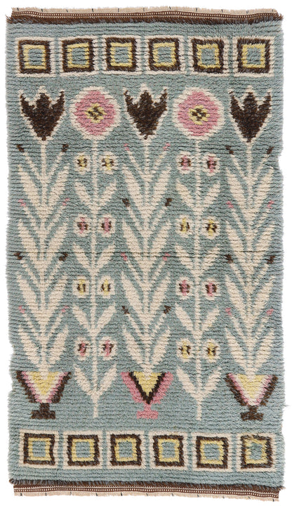 3 x 5 - Gray Vintage Rya Rug - 79382