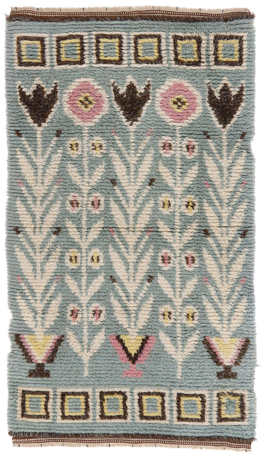 3 x 5 - Gray Vintage Rya Rug - 79382