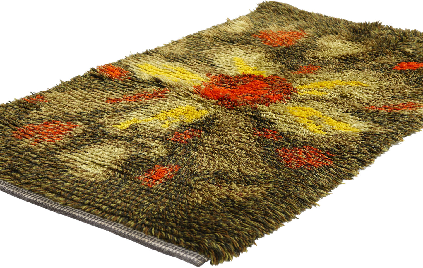 2 x 4 - Green Vintage Rya Rug - 79384