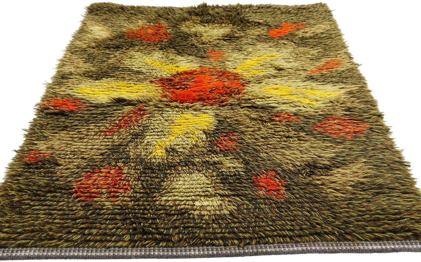2 x 4 - Green Vintage Rya Rug - 79384