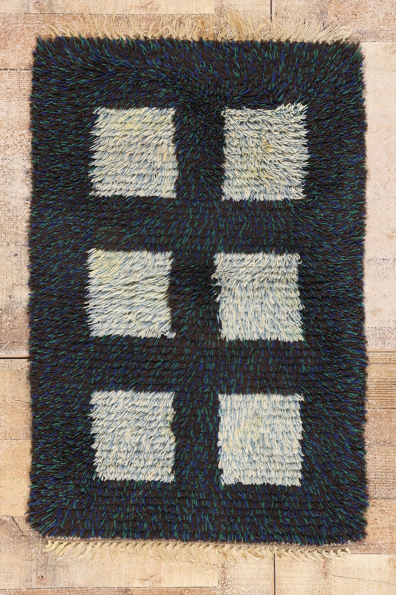 2 x 3 - Black Vintage Rya Rug - 79385