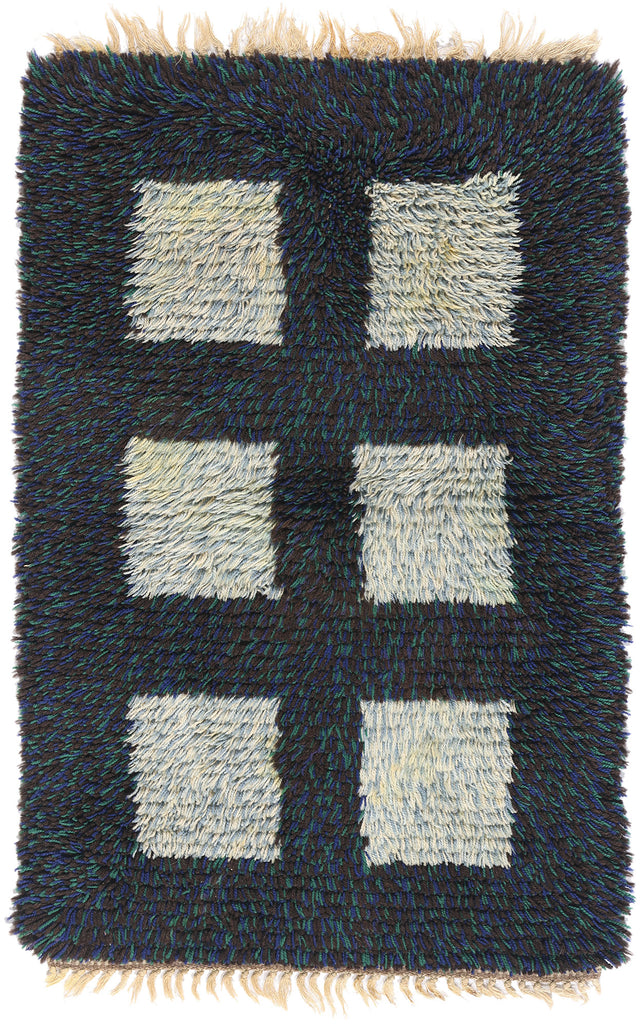 2 x 3 - Black Vintage Rya Rug - 79385