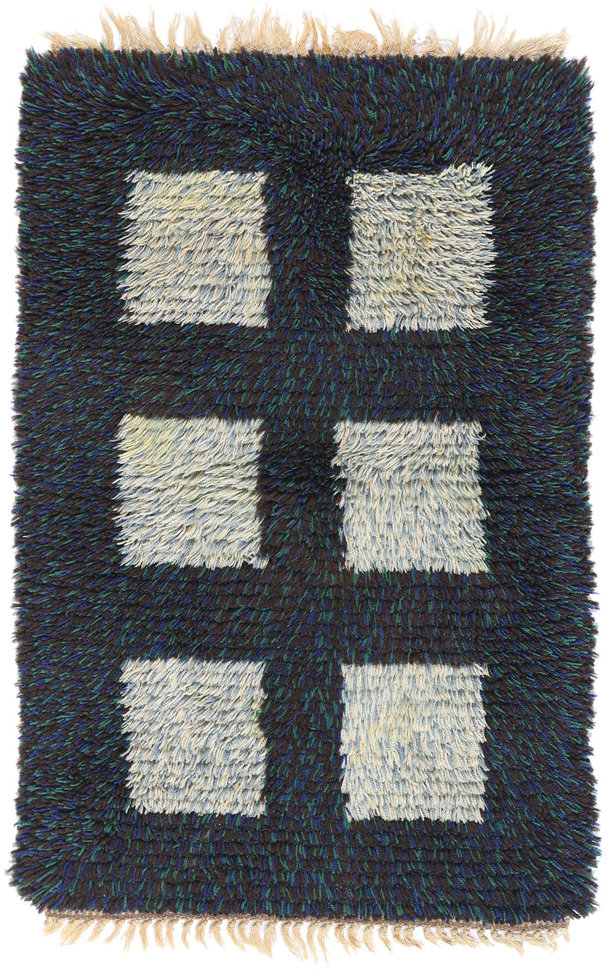 2 x 3 - Black Vintage Rya Rug - 79385