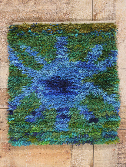 2 x 2 - Blue Vintage Rya Rug - 79386
