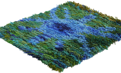 2 x 2 - Blue Vintage Rya Rug - 79386