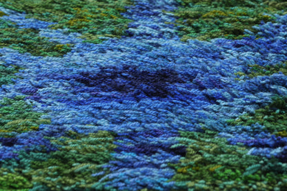 2 x 2 - Blue Vintage Rya Rug - 79386