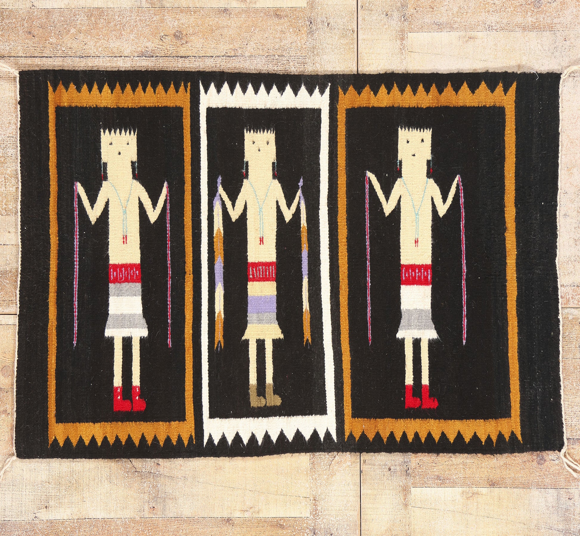 3 x 4 - Black Vintage Yeibichai Navajo Rug - 79387